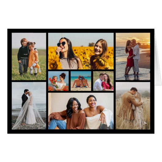 Creëer Uw eigen Wenskaart voor fotocollage 9 (Voorkant Horizontaal)