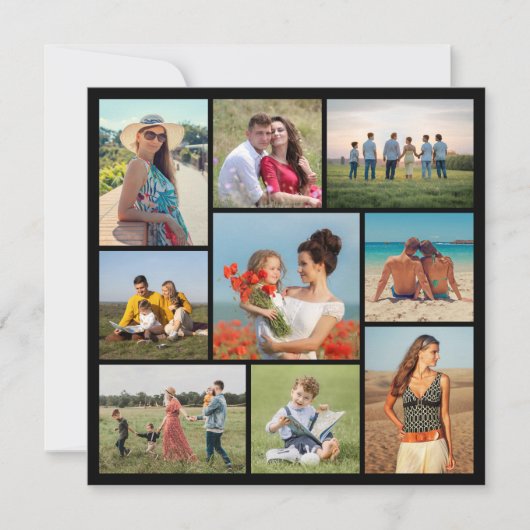 Creëer Uw eigen Wenskaart voor fotocollage 9 Kaart (Voorkant)