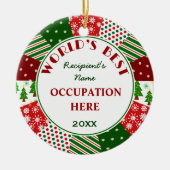 Creëer Uw eigen wereld is het beste Keramisch Ornament (Voorkant)