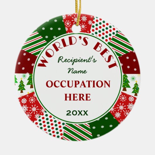 Creëer Uw eigen wereld is het beste Keramisch Ornament (Voorkant)