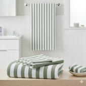 Creëer uw eigen wijze groen wit gestreept patroon bad handdoek