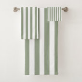 Creëer uw eigen wijze groen wit gestreept patroon bad handdoek (Insitu)