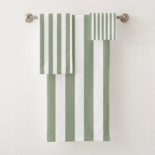 Creëer uw eigen wijze groen wit gestreept patroon bad handdoek (Insitu)