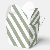 Creëer uw eigen wijze groen wit gestreept patroon bedankdoosjes (Geopend)