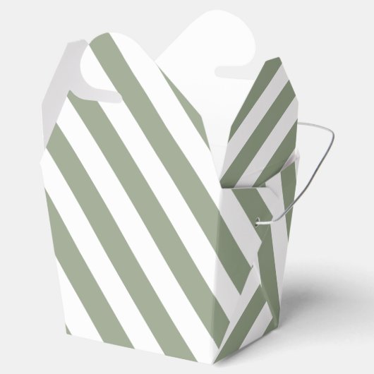 Creëer uw eigen wijze groen wit gestreept patroon bedankdoosjes (Geopend)