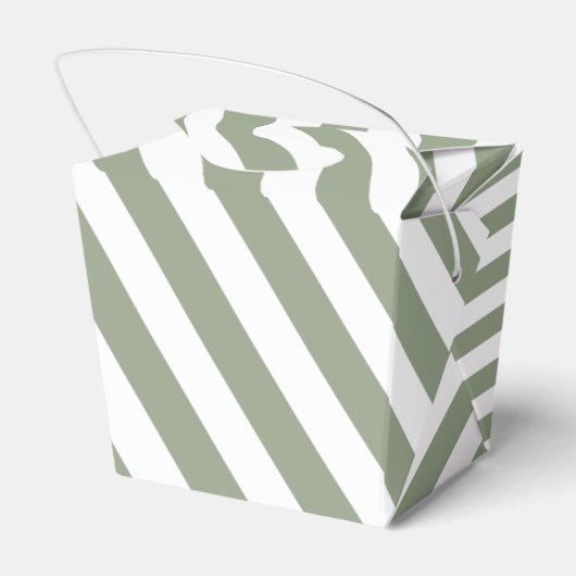 Creëer uw eigen wijze groen wit gestreept patroon bedankdoosjes (Achterkant)