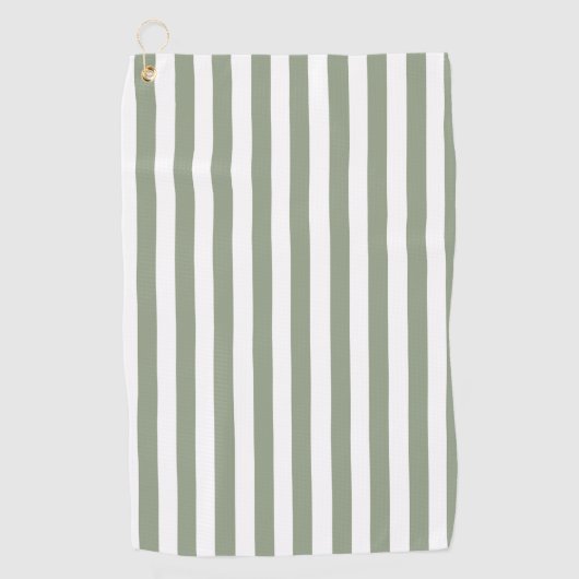 Creëer uw eigen wijze groen wit gestreept patroon golfhanddoek (Voorkant)