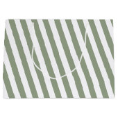 Creëer uw eigen wijze groen wit gestreept patroon groot cadeauzakje (Voorkant)