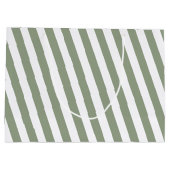 Creëer uw eigen wijze groen wit gestreept patroon groot cadeauzakje (Achterkant)