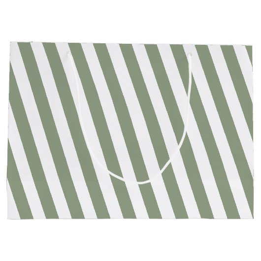 Creëer uw eigen wijze groen wit gestreept patroon groot cadeauzakje (Achterkant)