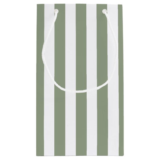 Creëer uw eigen wijze groen wit gestreept patroon klein cadeauzakje (Achterkant)