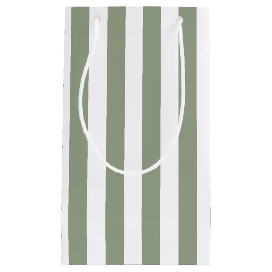 Creëer uw eigen wijze groen wit gestreept patroon klein cadeauzakje (Voorkant)