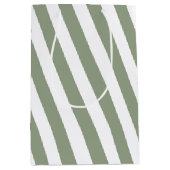 Creëer uw eigen wijze groen wit gestreept patroon medium cadeauzakje (Voorkant)