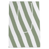 Creëer uw eigen wijze groen wit gestreept patroon medium cadeauzakje (Achterkant)