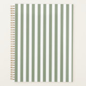 Creëer uw eigen wijze groen wit gestreept patroon planner (Voorkant)