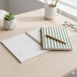 Creëer uw eigen wijze groen wit gestreept patroon planner