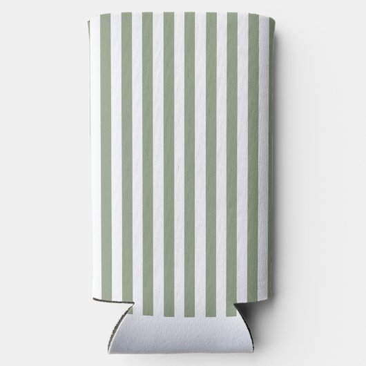 Creëer uw eigen wijze groen wit gestreept patroon seltzer blikjeskoeler (Achterkant)