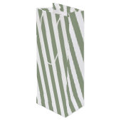Creëer uw eigen wijze groen wit gestreept patroon wijn cadeautas (Achterkant Gekanteld)