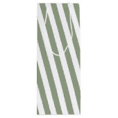 Creëer uw eigen wijze groen wit gestreept patroon wijn cadeautas (Achterkant)