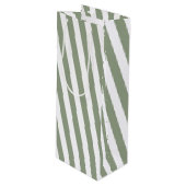 Creëer uw eigen wijze groen wit gestreept patroon wijn cadeautas (Voorkant Gekanteld)