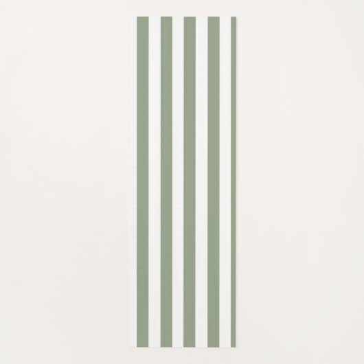 Creëer uw eigen wijze groen wit gestreept patroon yogamat (Voorkant)