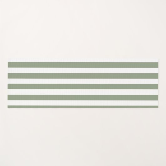 Creëer uw eigen wijze groen wit gestreept patroon yogamat (Voorkant (horizontaal))