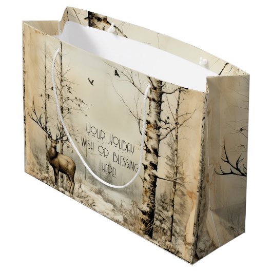 Creëer uw eigen wilde hert winter groot cadeauzakje (Achterkant Gekanteld)