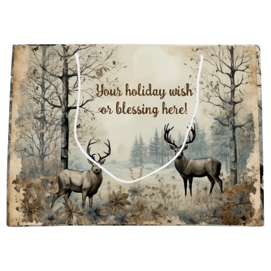 Creëer uw eigen  winterhert groot cadeauzakje (Voorkant)