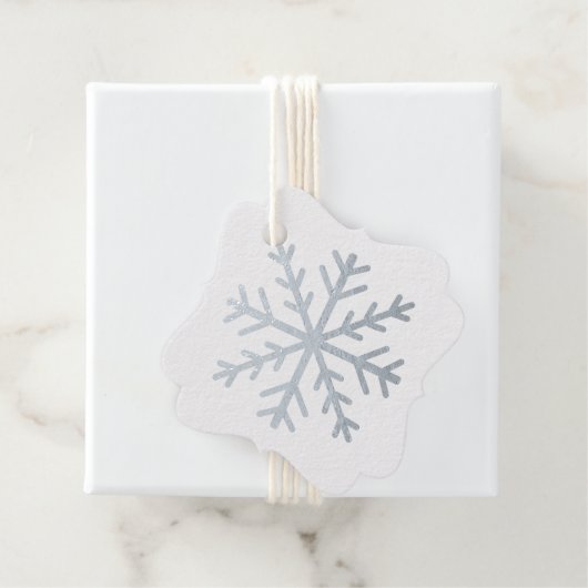 Creëer uw eigen winterse zilverfolie sneeuwvlok bedankjes labels (Met doos)