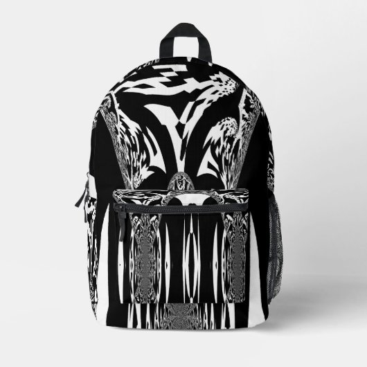 Creëer Uw eigen wit en zwart Bedrukte Rugzak (Voorkant)