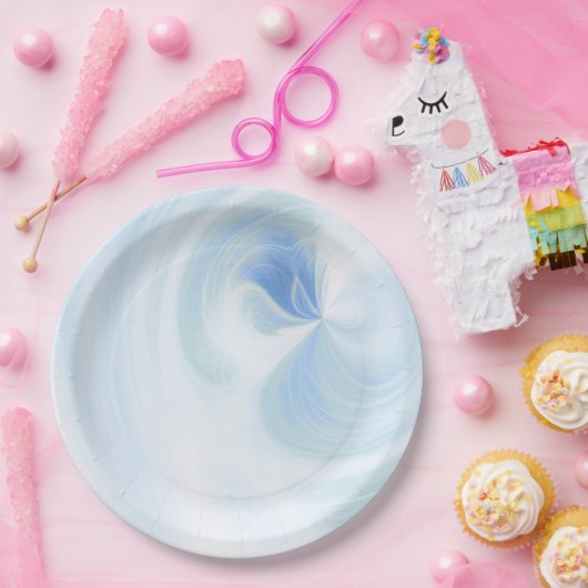 Creëer Uw Eigen Wit Licht Swirls - Blauw Papieren Bordje (Feest)