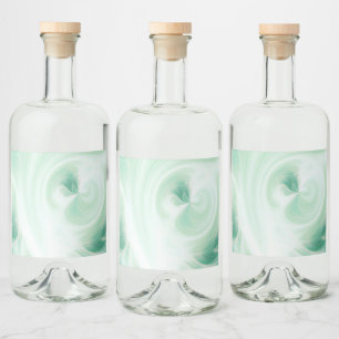 Creëer Uw Eigen Wit Licht Swirls - Groen Likeurfles Etiket