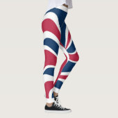 Creëer uw eigen wit rood blauw ontwerp leggings (Rechts)