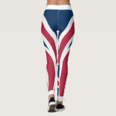 Creëer uw eigen wit rood blauw ontwerp leggings (Achterkant)