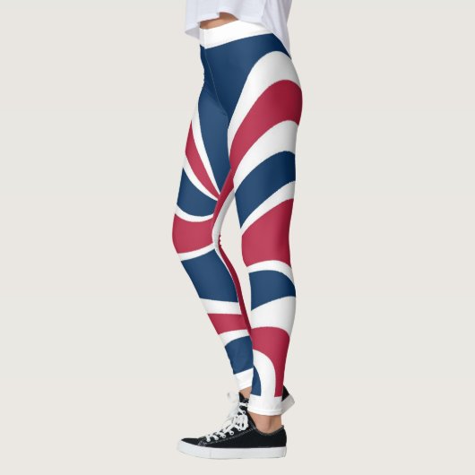 Creëer uw eigen wit rood blauw ontwerp leggings (Links)