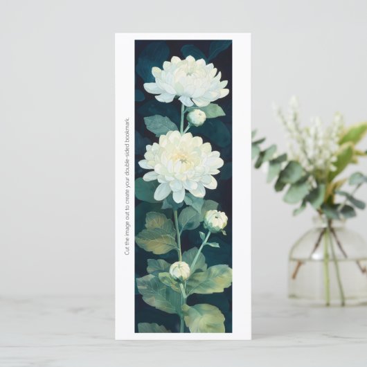 Creëer Uw Eigen Witte Anjers Bladwijzer Kaart (Staand voorkant)