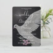 Creëer uw eigen witte bruidsduif met bloemen kaart (Staand voorkant)