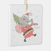 Creëer Uw eigen witte Gekke Kerstman Keramisch Ornament (Rechts)