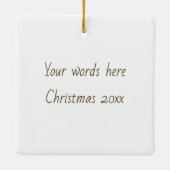 Creëer Uw eigen witte Gekke Kerstman Keramisch Ornament (Achterkant)