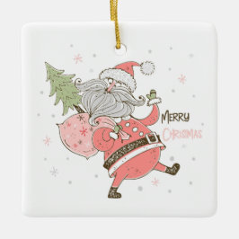 Creëer Uw eigen witte Gekke Kerstman Keramisch Ornament