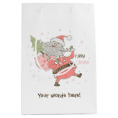 Creëer Uw eigen witte Gekke Kerstman Medium Cadeauzakje (Voorkant)