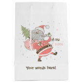 Creëer Uw eigen witte Gekke Kerstman Medium Cadeauzakje (Achterkant)