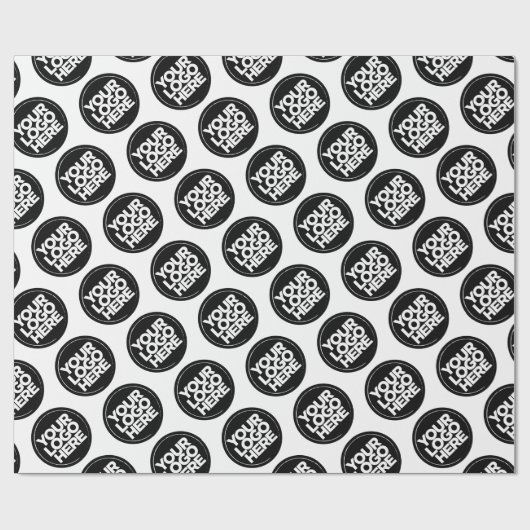 Creëer uw eigen witte herhalende Logo achtergrond Cadeaupapier (Vlak)