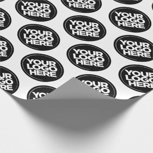 Creëer uw eigen witte herhalende Logo achtergrond Cadeaupapier (Hoek)