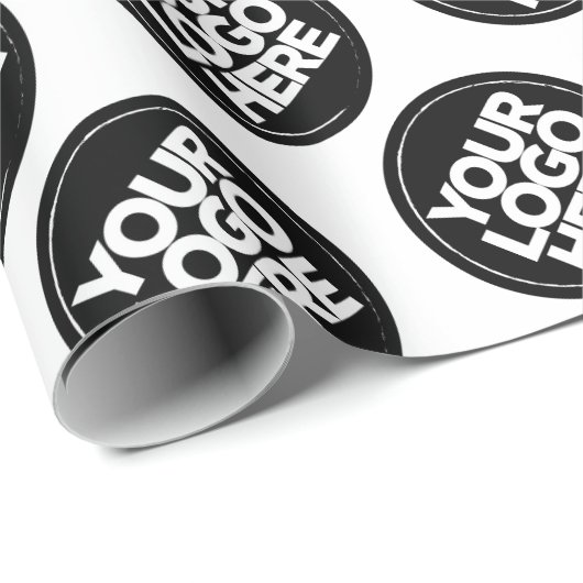 Creëer uw eigen witte herhalende Logo achtergrond Cadeaupapier (Rol Hoek)