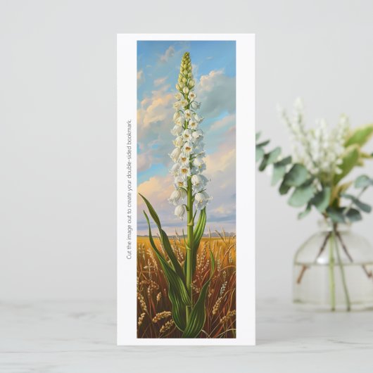 Creëer Uw Eigen Witte Hyacint Veld Bladwijzer Kaar (Staand voorkant)