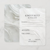 Creëer uw eigen  witte pareltextuur RSVP kaartje (Voorkant / Achterkant)