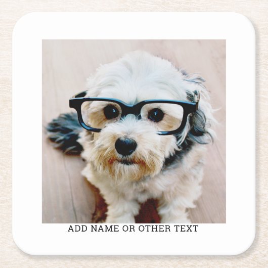 Creëer Uw eigen witte rand met één fotogalerie Kartonnen Onderzetters (Voorkant)