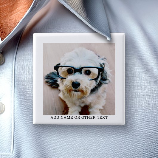 Creëer Uw eigen witte rand met één fotogalerie Vierkante Button 5,1 Cm