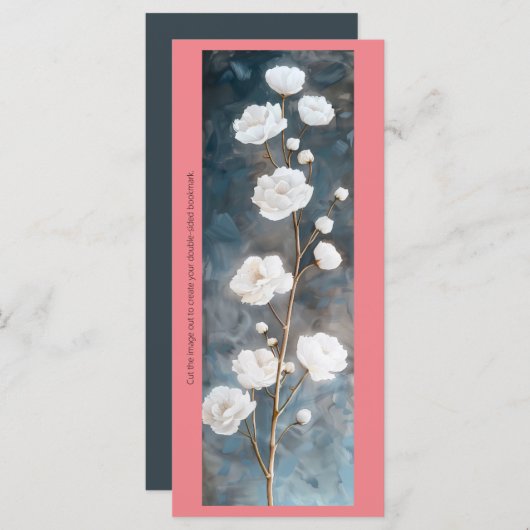 Creëer Uw Eigen Witte Rozen Bladwijzer Kaart (Voorkant / Achterkant)